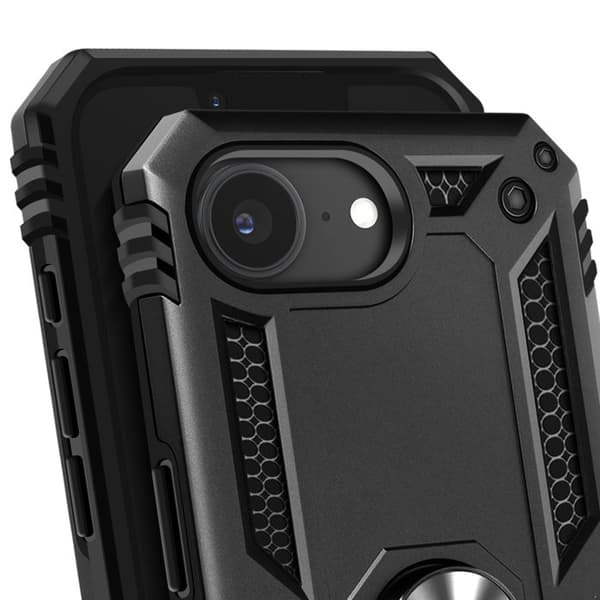 Skyddsskal för Apple iPhone 17e Stötsäker med Rotering Magnetring Svart Svart