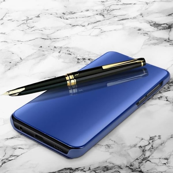 Smartphonefodral - AVIZAR - Samsung Galaxy A50 - Spegeletui - Genomskinlig lucka - Halvstyv skal Blå