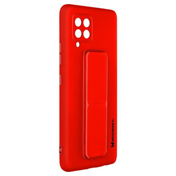 Skyddsfodral - Wozinsky - Samsung Galaxy A42 - Mjuk silikon - Magnetiskt stöd - Fällbar ställning Röd