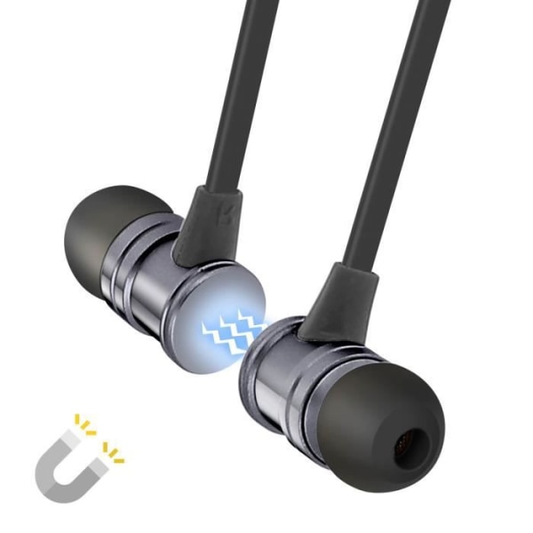 Bluetooth In-Ear hovedtelefoner Magnetisk fjernbetjening + Mikrofon Sort