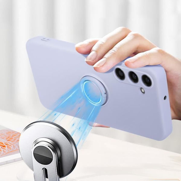 Fodral för Samsung Galaxy S23 FE Ringhållare Flexibel silikon lavendel