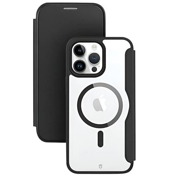 iPhone 15 Pro - Force Case - MagSafe kotelo - 2m iskunkestävä - Korttipidike - Musta Svart