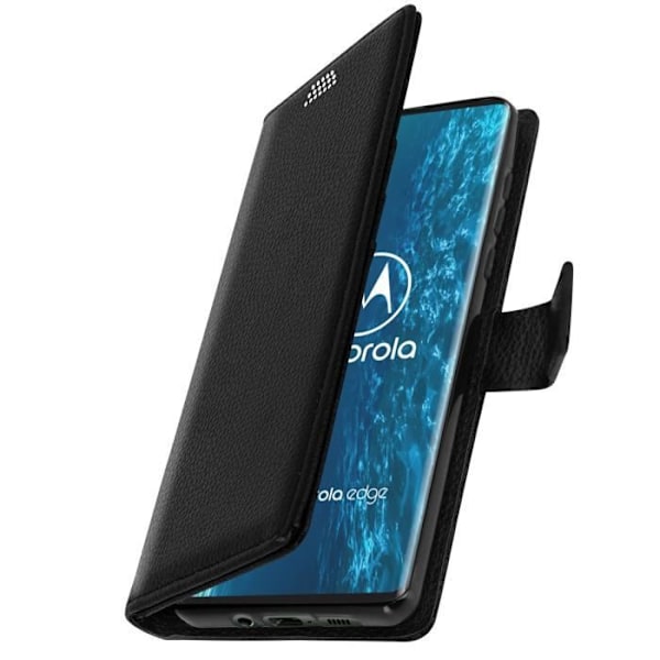 Motorola Edge-fodral - AVIZAR - Kortfack med videostöd - Svart handledsrem Svart