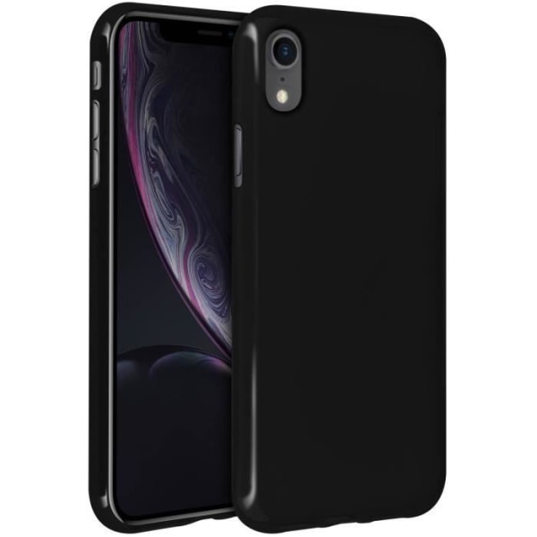 Shiny Contour Soft Gel Silikon iPhone XR-fodral - mattsvart svart