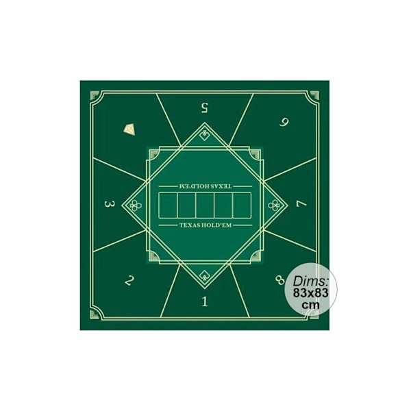 Firkantet pokermåtte 83x83cm - Grøn - DF SPORTS - B195 - Børn - Blandet