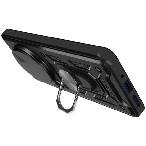 Coque til Xiaomi Redmi 14C med ringefunktion og skydelåg til kamera Mayaxess Sort Svart