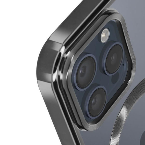 Beskyttelsesskal - Swissten - Metal - iPhone 15 Pro Max - Sort - Kompatibel med MagSafe Svart