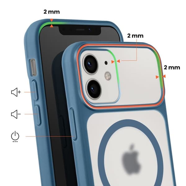 Cover til iPhone 12 / 12 Pro MagSafe Bimateriale Hårdt Bagblå Blå