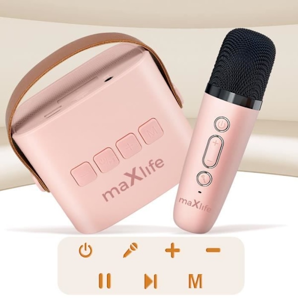 Bluetooth-højttaler med Mikrofon Bærbar Autonomi 5 timer Maxlife Lyserød Pudder Rosa
