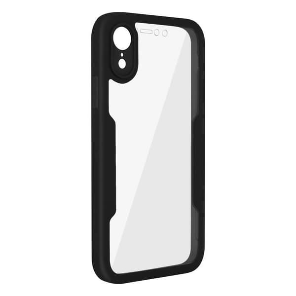 Coque integreret - AVIZAR - iPhone XR - Bagside i Plexiglas - Stødabsorberende beskyttelse - Sort Svart