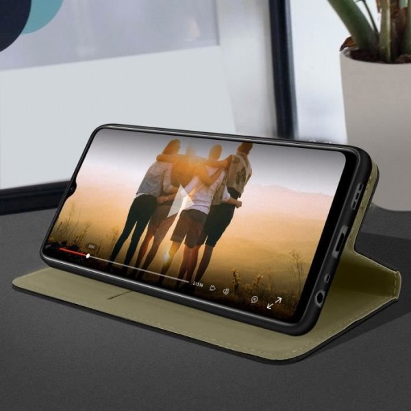 Oppo Etui - A73 - Folio Cover - Øko-læder - Sort - Integreret støtte Svart