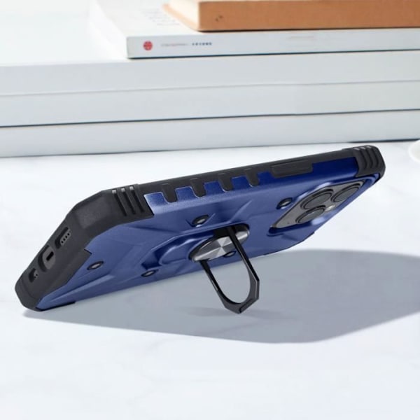 Coque - AVIZAR - iPhone 15 Pro - Stötdämpande bumper - Bi-material - Videostöd Blå