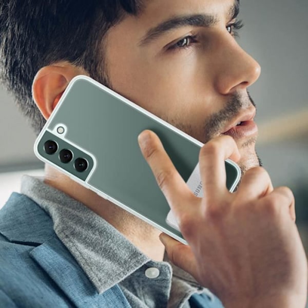 Kuori - Samsung - Galaxy S22 Plus - Läpinäkyvä seisomakotelo - Läpinäkyvä valkoinen - Ultra-ohut ja kevyt Klar vit