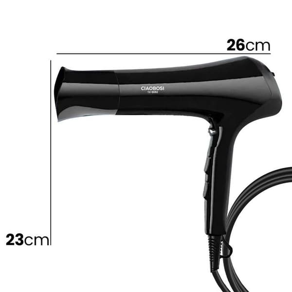 Hårtørrer 2000W med Hurtig Varme/Kulde Funktion Sort Svart