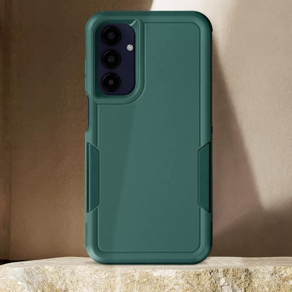 Stötsäkert fodral för Samsung A25 5G Förstärkt styv silikonkontur Mörkgrön Grön