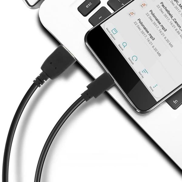 USB-kabel til Micro-USB - AVIZAR - Quick Charge 2.0 - 1,2m - Sort - Hurtig opladning Svart