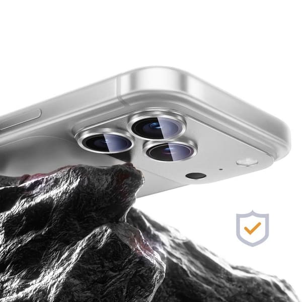 Skyddskamera för iPhone 18 Pro i Härdat Glas med Titanram Silver
