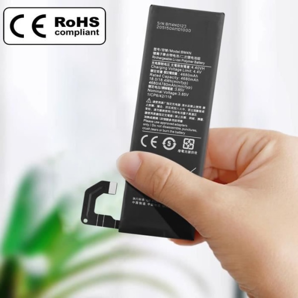 Internt batteri til Xiaomi Mi 10 5G - 4680mAh - Kompatibel erstatter BM4N