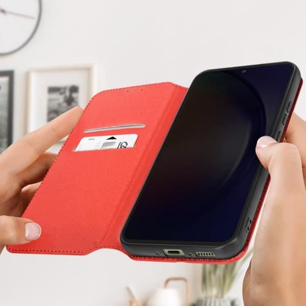 Plånbokscase - Samsung - Galaxy A54 5G - Röd - Magnetisk knapp - Videsupport Röd