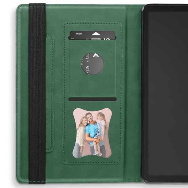 Etui til Samsung Tab A9 Wallet Multi-compartment Support Video Green Grön