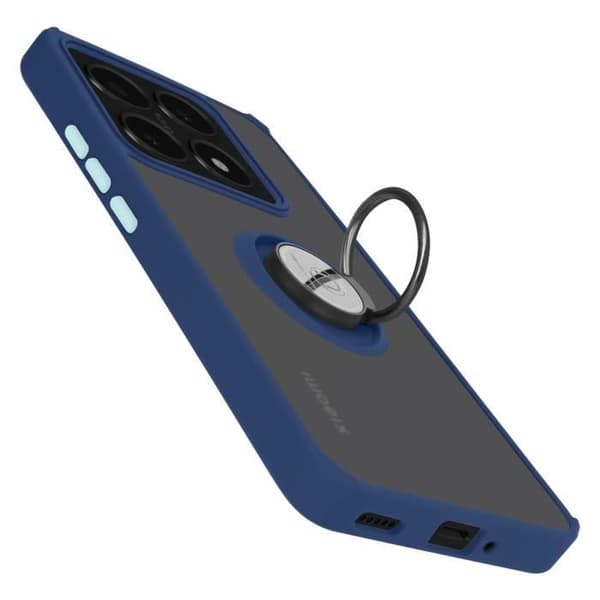 Stötsäker Skal - Xiaomi - 14T - Metallring - Videostöd - Mörknatt Blå