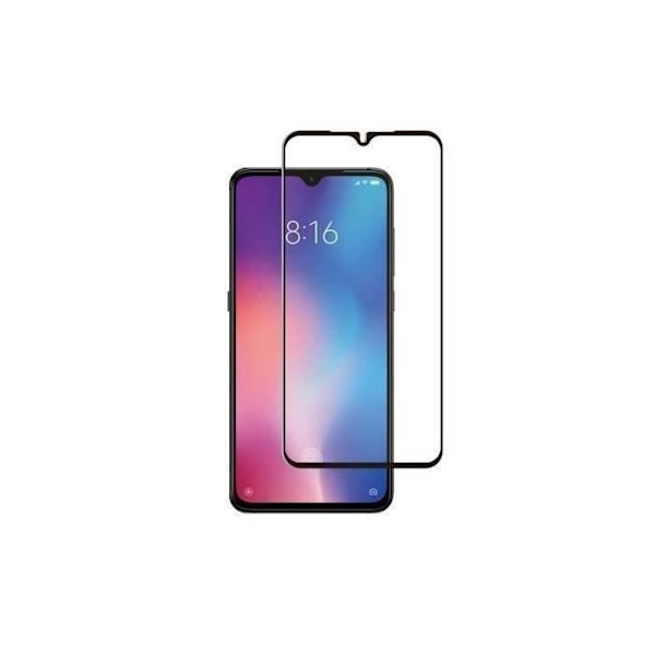 Tiger Glass Plus Full Glue Tempered Glass: Xiaomi Mi 9 Gennemsigtig og sort