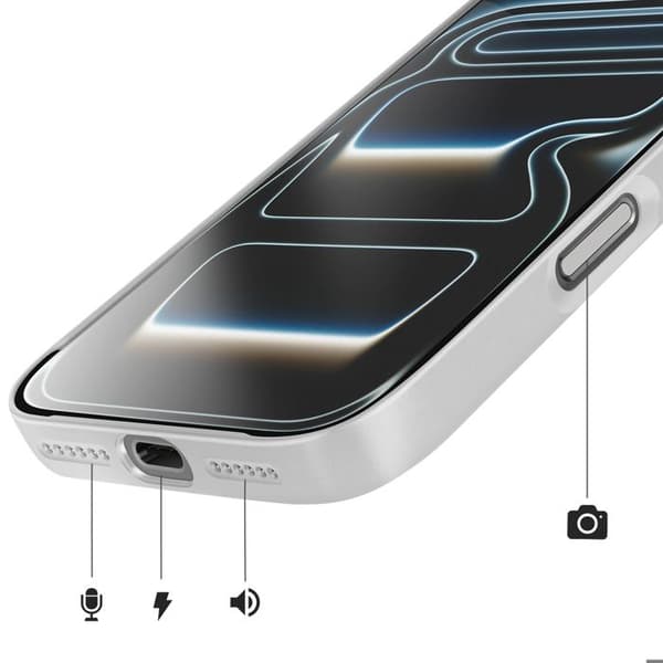 MagSafe-cover til iPhone 17 Pro, hård med glasbeskyttelse til kamera, sølv Grå
