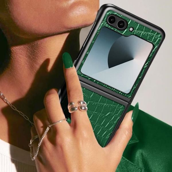 Taske til Samsung Galaxy Z Flip 6 - AVIZAR - Crocs Wild Series - Grøn - Halvstiv - Blank - Blandet Grön