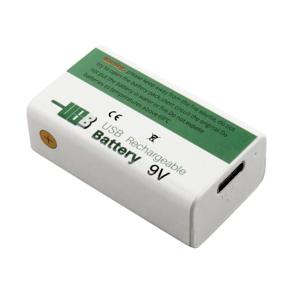 Batteri 7.4V 1200mAh Li-ion med USB-C port til 9V-USB opladbare enheder
