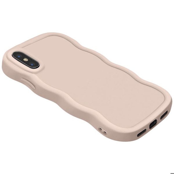 Silikonskydd för iPhone X och XS, Antichockserie Candy Beige Beige