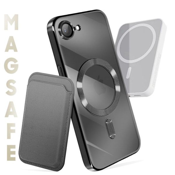 Skyddande silikonfodral för iPhone 16e med kamera. Svart