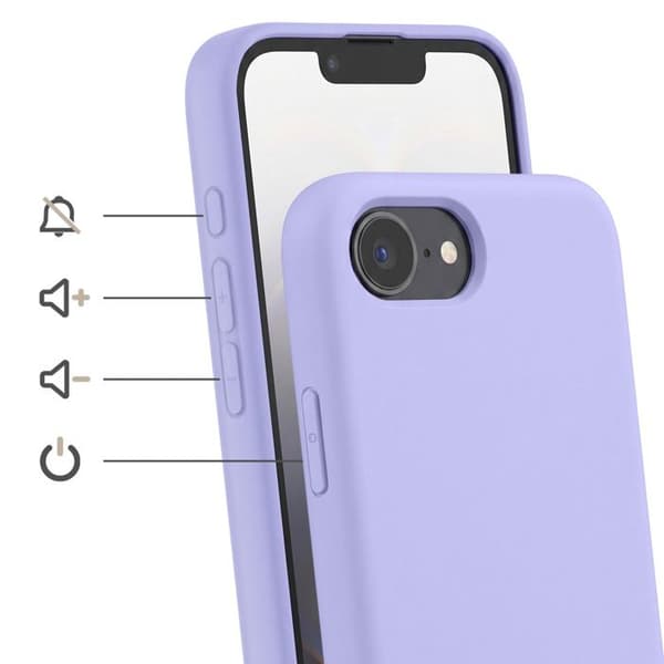Siliconfodral för iPhone 17 med justerbar flätad nylonrem i lavendel Violett