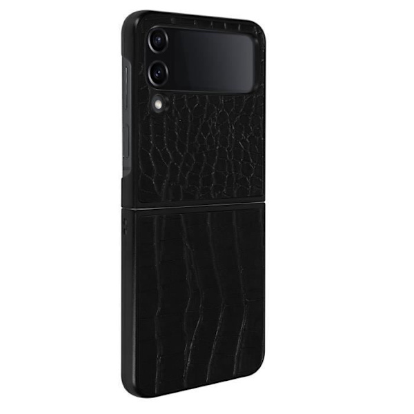 Fodral kompatibelt med Samsung Z Flip 4 Croco Leather Black Fodral