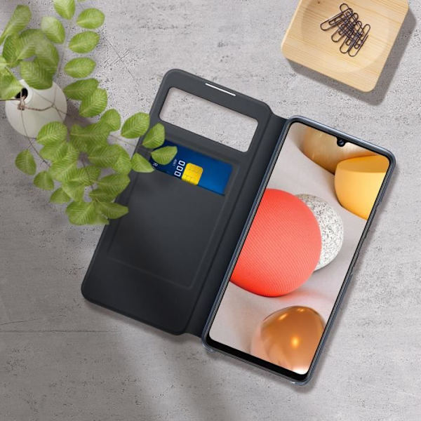 Etui - Samsung - Galaxy A42 5G - Touch-vindue - Wallet Cover - Sort Svart