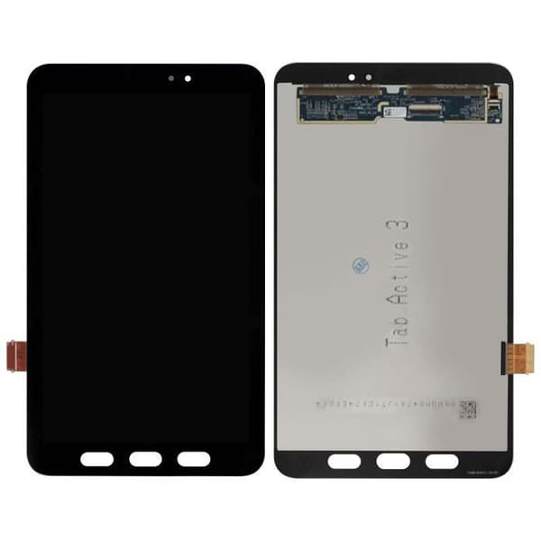 Komplet Blok - Samsung - Galaxy Tab Active 3 - LCD Skærm - Touch Glase - Sort Svart