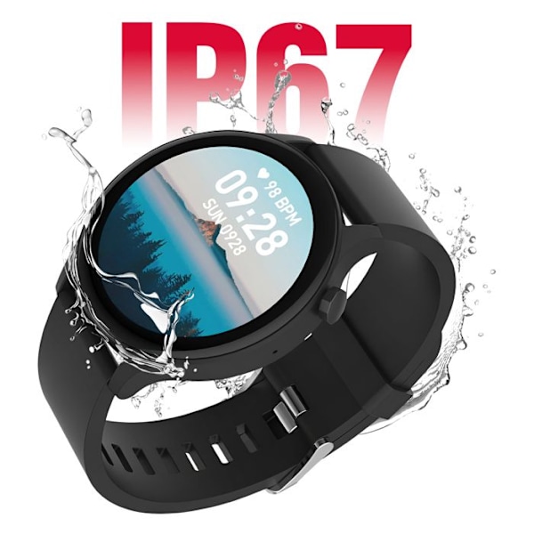 Bluetooth Vandafvisende Smartwatch IP67 Maxlife Sort Svart