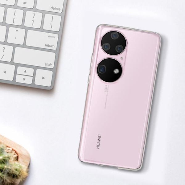 Skyddsfodral - AVIZAR - Huawei P50 Pro - Mjuk silikon - Transparent Vit - Optimal skydd Klar vit