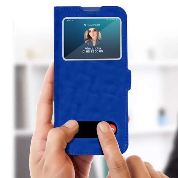 Samsung Galaxy A40 - AVIZAR - Pehmeä Kuori - Kaksoisikkuna - Tuki-toiminto Blå