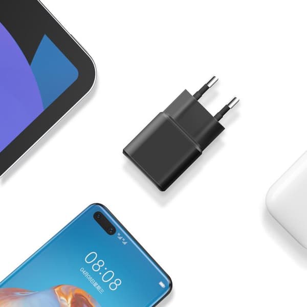 USB-C / USB-A Power Delivery GaN 12W Strømforsyning Swissten Sort Svart