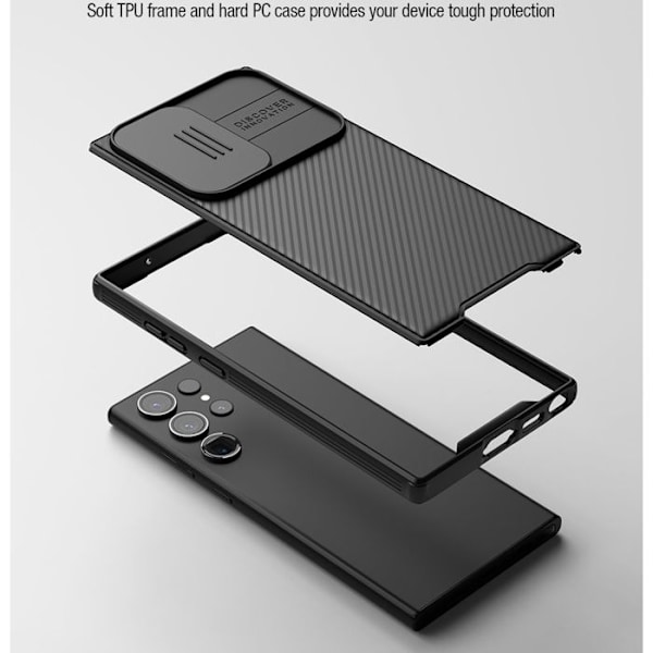 Coque til Samsung Galaxy S23 Ultra Hård Magnetisk CamShield PRO Nillkin Sort Svart