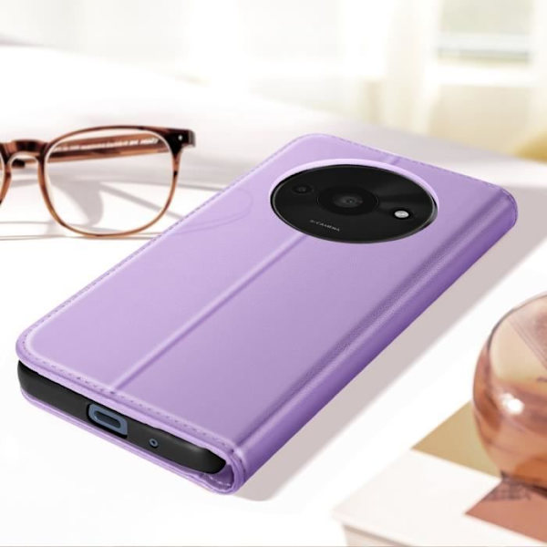 Etui til Xiaomi Redmi A3 - AVIZAR - Video Support Wallet - Lilla - Glat - Flap Lila