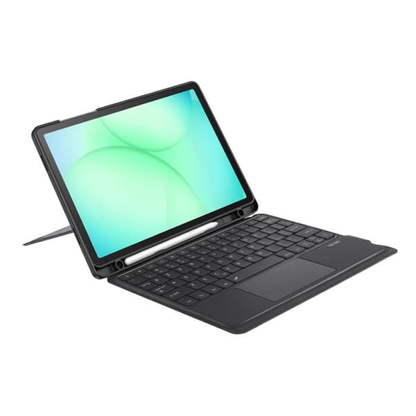 Bluetooth-näppäimistön kotelo Galaxy Tab A11 Plus / A9 Plus Taustavalaistu Dux Ducis Musta Svart