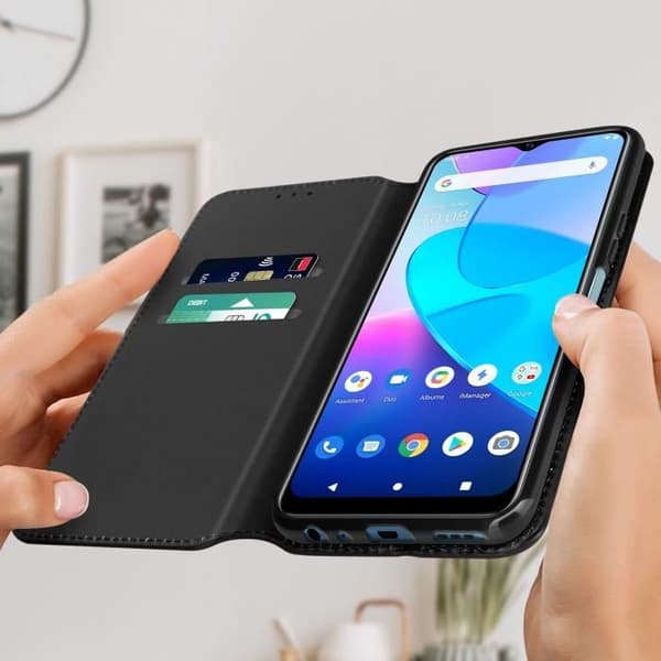 Vivo Y20s ja Y11s Wallet Case Video Support Function musta Svart