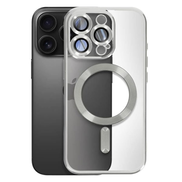 MagSafe kotelo iPhone 16 Pro Max Silicone Silver Chrome Contour -sovellukselle Grå