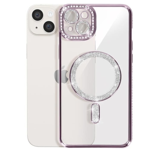 Coque Diamant för iPhone 14 Plus MagSafe Kontur Strass Lila Lila