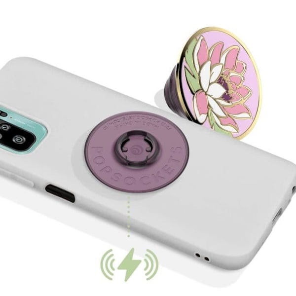 PopGrip - POPSOCKETS - Vattenlilja - Säker grepp - Horisontell och vertikal stöd - Återvinningsbar Rosa