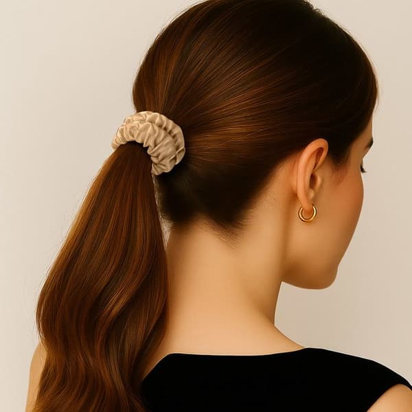 Chouchou - AVIZAR - Klassisk - Satin Plissé - Diamant Chic - Brun kastanj