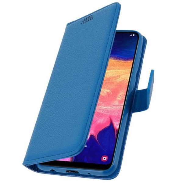 Hölster för Samsung Galaxy A10 - AVIZAR - Ekologiskt läder Plånboksfodral - Videostöd - Blå - Magnetisk Blå