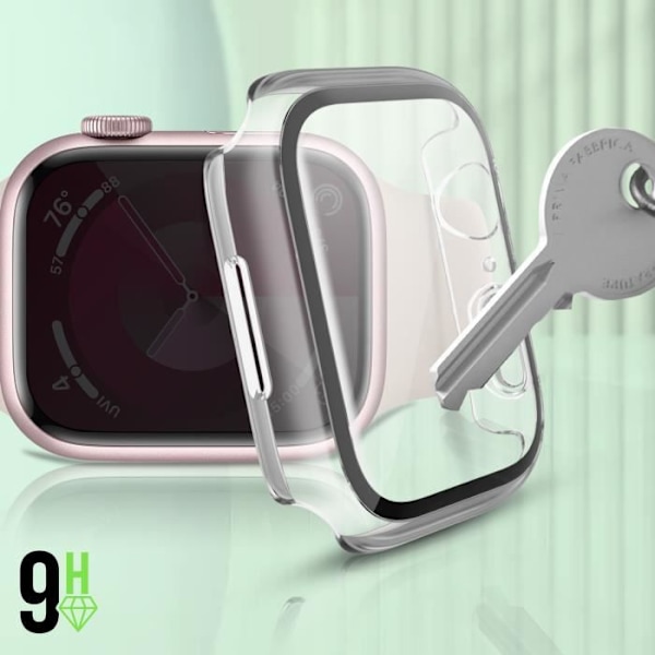 Apple Watch 40 ja 41mm kaareva karkaistu lasisuoja Belkin läpinäkyvä kotelo Transparent