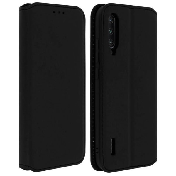 Housse - AVIZAR - Xiaomi Mi A3 - Folio Plånbok - Ekologisk Läder Svart - Stödfunktion Svart